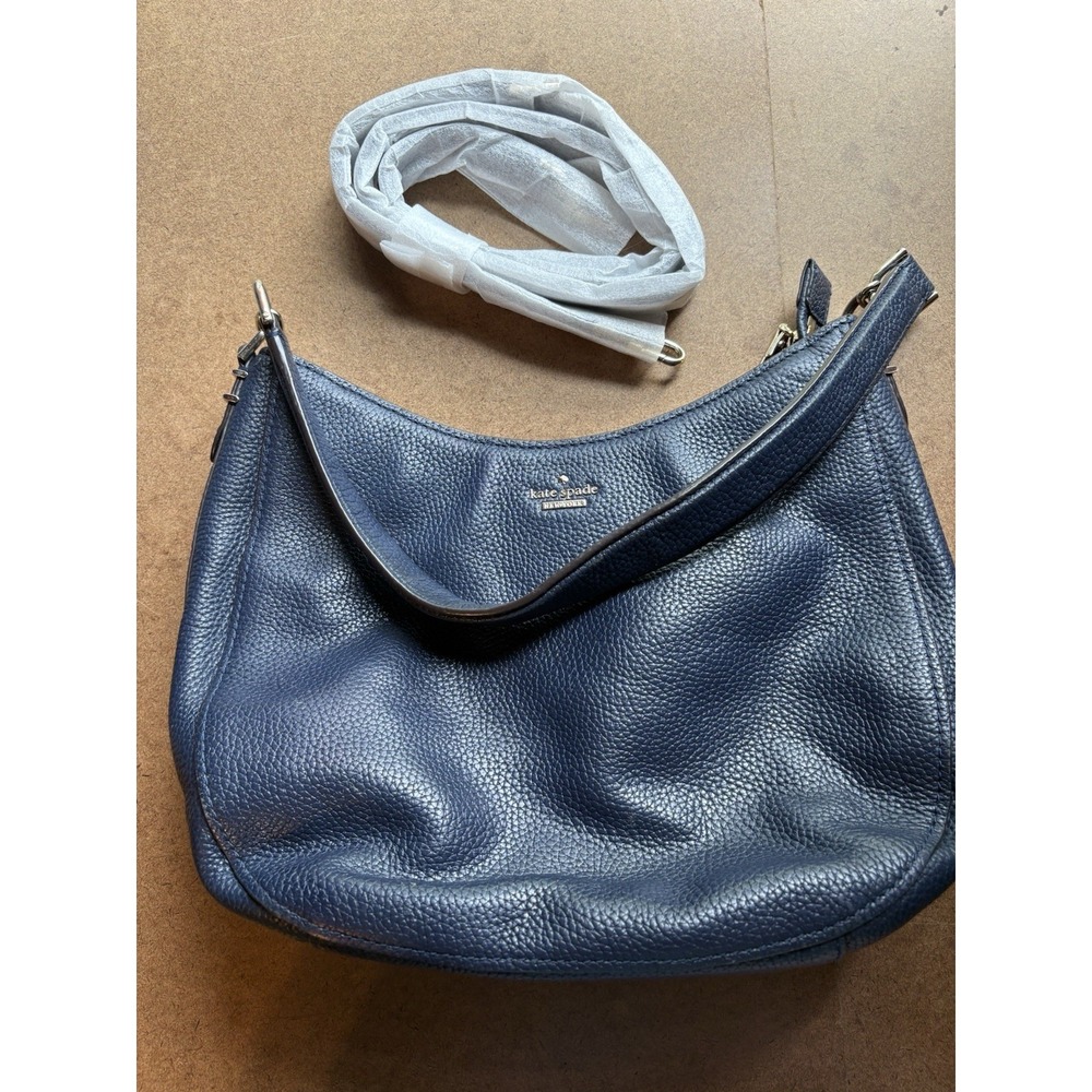 Kate Spade New York Black Pebbled Leather Hobo Shoulder Bag Purse - Picture 5 of 7